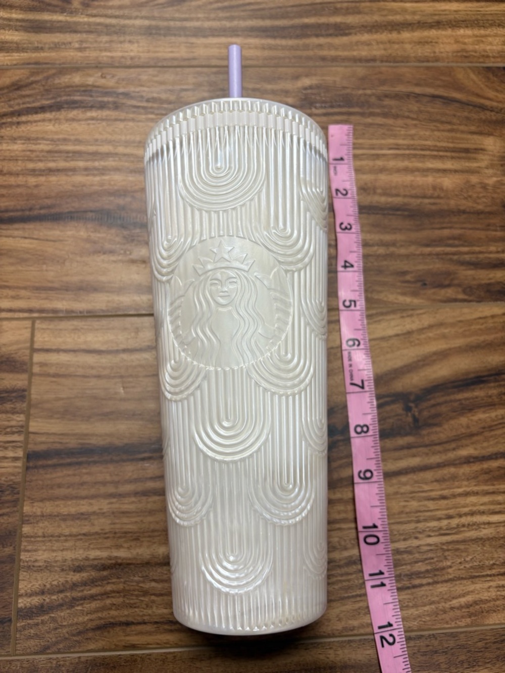 Starbucks 2023 Spring Pearl White 24oz Siren Scales Cold Cup Tumbler